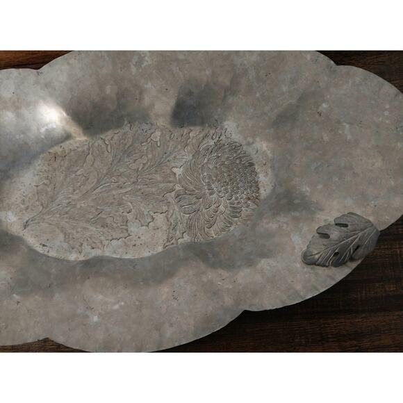 Vintage Trade Continental Mark Hand Wrougbt Hammered Aluminum Serving Tray #572 - Picture 3 of 5